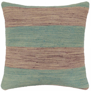 handmade Modern Pillow Teal Purple Hand-Woven SQUARE 100% WOOL  Hand woven turkish pillow  2 x 2
